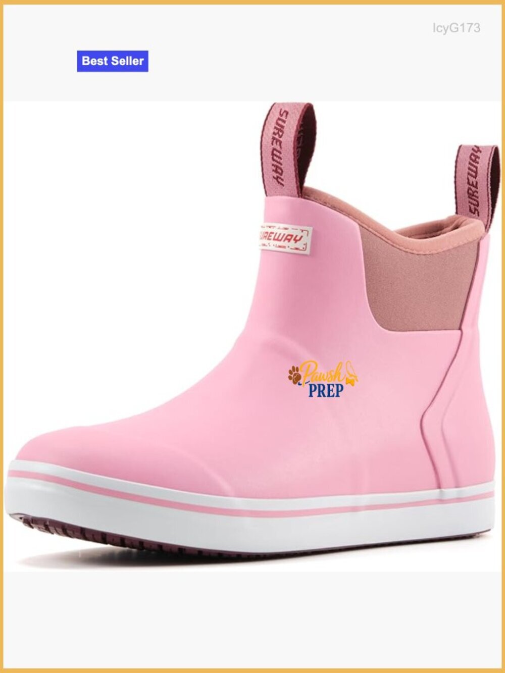 Women's Ankle Fishing Deck Boots, Waterproof Neoprene Rubber Rain Shoes